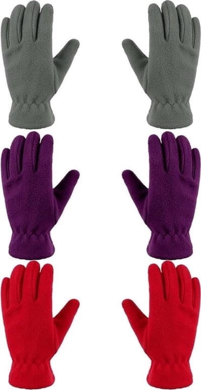 3 Paar Kinderen Volledige Vinger Fleece Handschoenen voor Jongens en Meisjes, Warm en Comfortabel voor de Winter