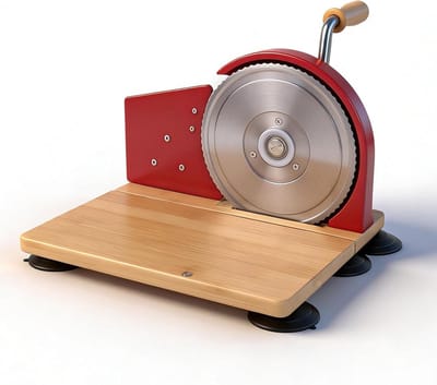 Broodsnijder - Snijgereedschap - Gelijkmatig snijden - Verstelbare dikte - 33 cm lengte - Rood
