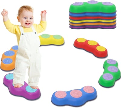 QIN® Stapelstenen & Balansstenen Set - Rivierstenen voor Kinderen - Indoor & Outdoor - Multikleur - 30cm x 13cm x 6cm