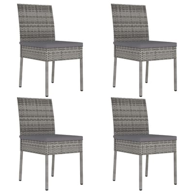 vidaXL - Tuinstoelen - 4 - st - poly - rattan - grijs