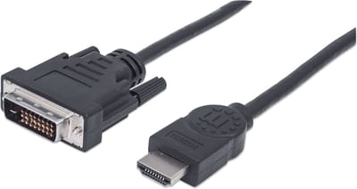 Manhattan - 372503 - HDMI-kabel HDMI - DVI Adapterkabel HDMI-A-stekker - Zwart