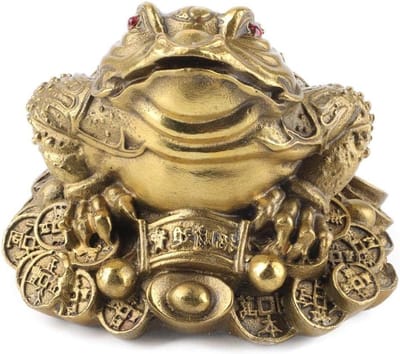 Golden Pad - Brass Driepotige Figuur - Chinese Feng Shui Rijkdom Geld Kikker Geluk - Versiering voor Winkel en Opening Geschenk