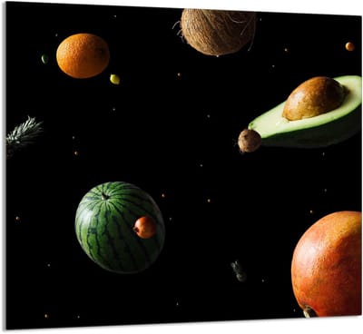 TMK ArtDeko Serie - Glazen Beschermpaneel - 65x60 cm - Owoce - Smaakvol Design