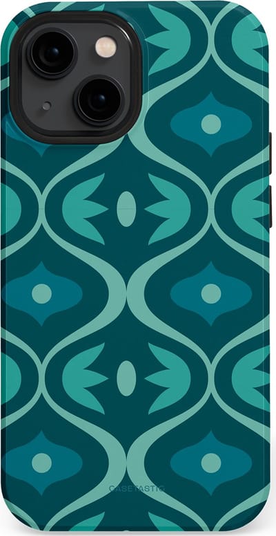 Casetastic hoesje geschikt voor Apple iPhone 13 mini - MagSafe - Dubbellaagse bescherming - Decoratief Blauwgroen - Fashion Case - Petrol