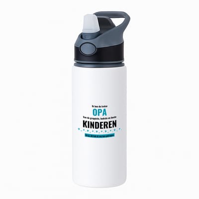 Hacebo® - ik ben de trotste opa van de grappigste, leukste en beste kinderen, en ja dit heb ik van hun gekregen waterfles met rietje zwart - de trotste opa - verjaardag - verjaardagscadeau - cadeau - beste kinderen - water fles - 650ML