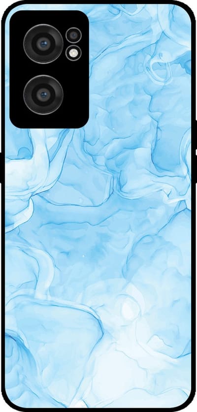 Smartphonica Telefoonhoesje Geschikt voor OnePlus Nord CE 2 5G met marmer opdruk - TPU backcover case marble design - Lichtblauw geschikt voor OnePlus Nord CE 2 5G