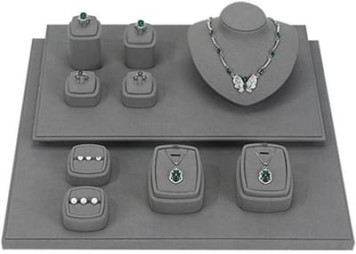 Sieraden Display Stand - Juwelen Rek - Verkoop Presentatie - Zachte Microvezel - 1 Stuk - Grijs