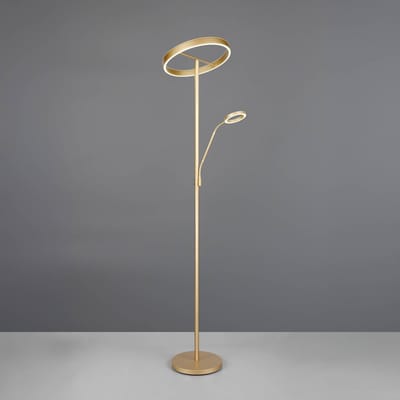 Trio Lighting Willis LED vloerlamp, goud, hoogte 180 cm, metaal, CCT, dimmer