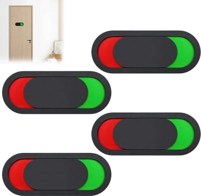 Set van 4 Zelfklevende Privacy Deurbordjes 10 x 4 cm - Bezet/Vrij Signalen voor Thuis, Kantoor en Badkamer
