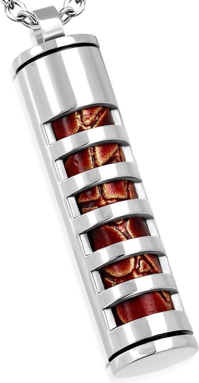 Amanto Ketting Bowe - 316L Staal - Cilinder - 33x8mm  - 50cm