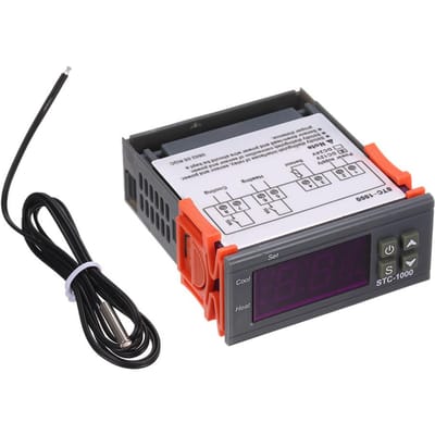 STC 1000 Digitale Temperatuurregelaar Verwarmen Koelen Celsius Thermostaat met Sensor 12V 500mA gray