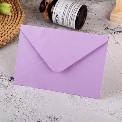Verpakking van 50 mini-enveloppen van kraftpapier – klein formaat 16x11 cm, perfect voor visitekaartjes, cadeaus, zaadpakketjes, sieraden en kleine aandenkens, Lichtpaars