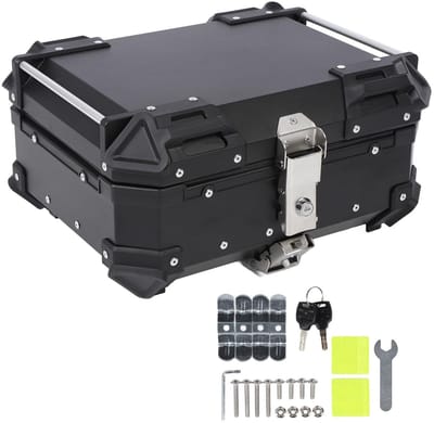Dailygoods- Topkoffer 25L - Aluminiumlegering - Schokbestendig - Afneembare Voering - Veiligheidsslot - Eenvoudige Installatie - Motorbagage