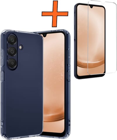Hoes - Met Screenprotector - Geschikt voor Samsung Galaxy A26 - Sterk & Shockproof - Back Cover - Siliconen Case - Telefoon Hoes - Transparant