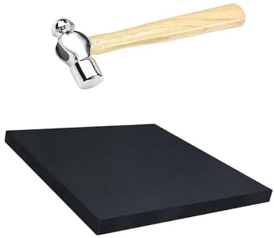 Dailygoods- Mini-Hamer 15 cm - Metalen Sieradenhamer - Rubber Houder 10 x 10 x 2 cm - Voor Sieraden Maken - Schokdempend - Nauwkeurige Slagkracht