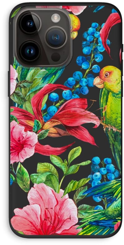 Case Company® - Hoesje geschikt voor iPhone 14 Pro Max hoesje - Papegaaien - Biologisch Afbreekbaar Telefoonhoesje - Bescherming alle Kanten en Schermrand