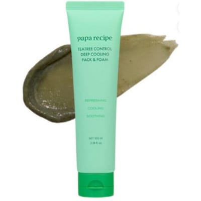 PAPA RECIPE Tea Tree Control Diep Koelend Pak Cleanser 100ml – Verzachtende Poriënverzorging Cleanser & Afspoelbaar Masker brown
