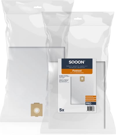 SQOON® Stofzuigerzakken PRO Geschikt voor Festool CTL-26 / CTL-36 HF – 5 Stuks