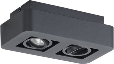 QAZQA dox - Moderne Plafondspot | Spotje | Opbouwspot - 2 lichts - L 25 cm - Zwart - Woonkamer | Slaapkamer | Keuken