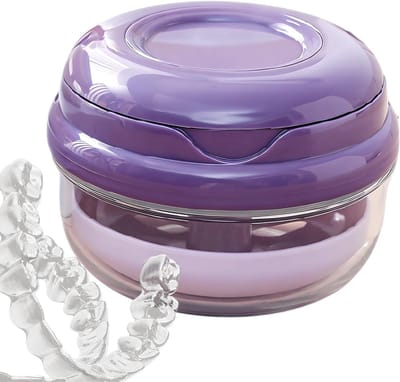 Prothese Opbergdoos - Weekhouder Beugel - Hygiënisch Opbergen - Lekvrij Compact Ontwerp - 8.7 x 8.7 x 5.9 cm