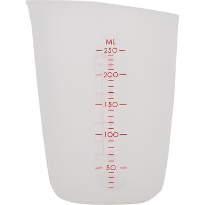 Transparante zachte siliconen maatbeker Visueel semi-permeabele melkbeker (250ml) white