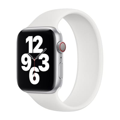 Apple Siliconen solobandje voor de Apple Watch | 38/40/41/42 mm - Maat 1 - White