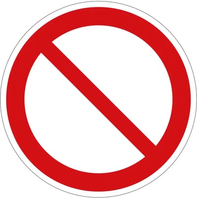 Algemeen verbod verbodsbord - P001 | gecoat dibond materiaal | 15 cm