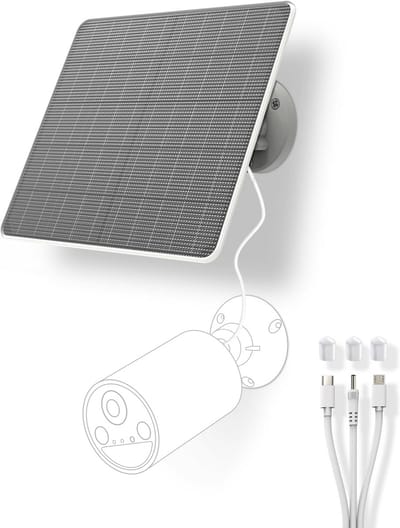 Zonnepaneel voor buitencamera met batterij en bewakingscamera