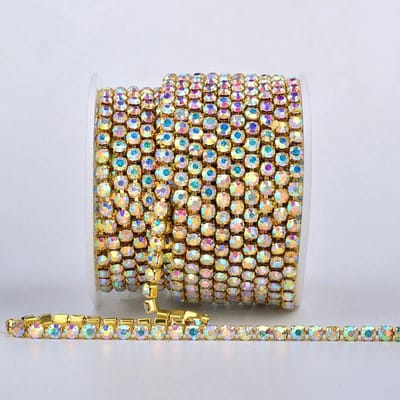 Strass lint 1 m glitter steentjes Crystal naaien knutselen versieren glitter