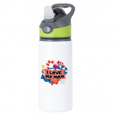 Hacebo® - Mama cadeau waterfles met rietje groen - Mama - Moeder - met opdruk - mama - Verjaardag - Moederdag - Mama cadeautjes - Moederdag cadeau - verjaardag - liefste Mama - Leuk kado om te geven - water fles - 650ML