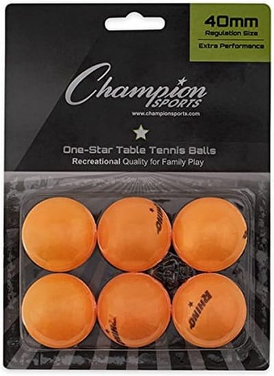 Tafeltennis Ballen 1 Ster Oranje Naadloos 6 Stuks