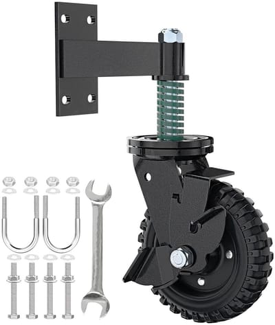 Hekpoortwiel - Poortrol - Hekken Monteren - Schokabsorberend - 15 cm - Zwart