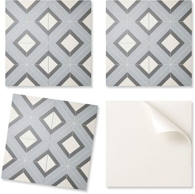 Set zelfklevende PVC-tegels met geometrisch patroon in pastelkleuren, 20x20x20 cm