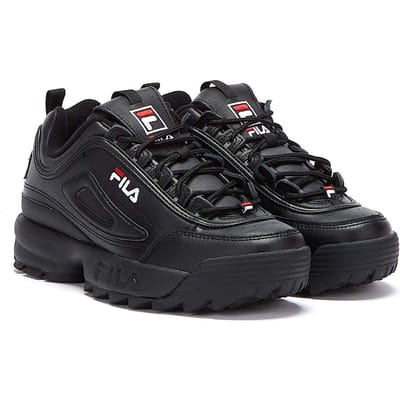 Heren Dames Fila Disruptor II Premium Sportschoenen - (Zwart / Wit / Fila Rood)