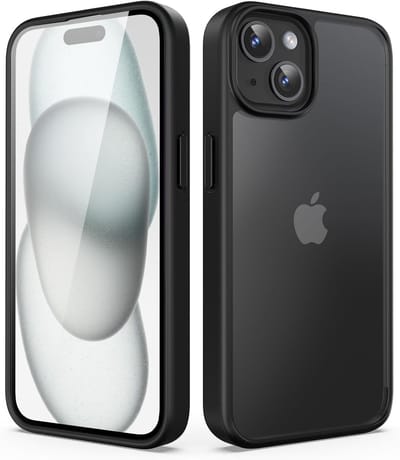 Hoesje geschikt voor iPhone 13 / iPhone 14 Hoesje - Shock proof Hoesje geschikt voor iPhone 13/14 Mat Zwart - Extra camera bescherming/verhoging