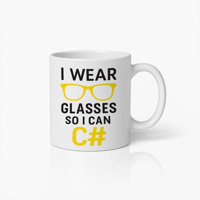 Ik Draag Bril Dus Ik Kan C# Mok 330ml – Grappig Cadeau voor Programmeurs, Coding Geek Beker