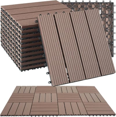 Houten Terrastegels met Kliksysteem - Weerbestendig & Onderhoudsvriendelijk - Set van 11 - Diverse Kleuren