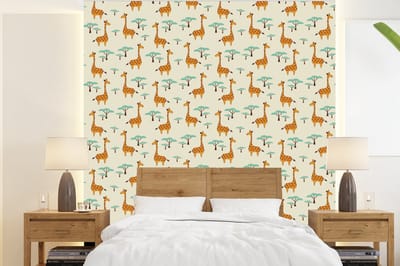 Behang - Fotobehang Giraffe - Dieren - Patronen - Breedte 220 cm x hoogte 240 cm