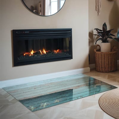 Coloray Vloerplaat Houtkachel - Vloerplaat voor Houtkachel - 120 cm x 80 cm - Vloerplaat Open Haard - Turkoois Vloerplaat Kachel - Vloerplaat Voor Kachel - Plaat voor Onder Kachel - Kachel Vloerplaat - Plaat Kachel