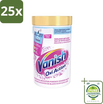 25 x Vanish Oxi Action - Vlekkenverwijderaar Poeder - Zonder Bleek - Witte Was - 1.5 Kg - Grootverpakking - Vlekkenverwijderaar - Witwas - Wasverzachter - Vlekken Verwijderen - Witwasmiddel