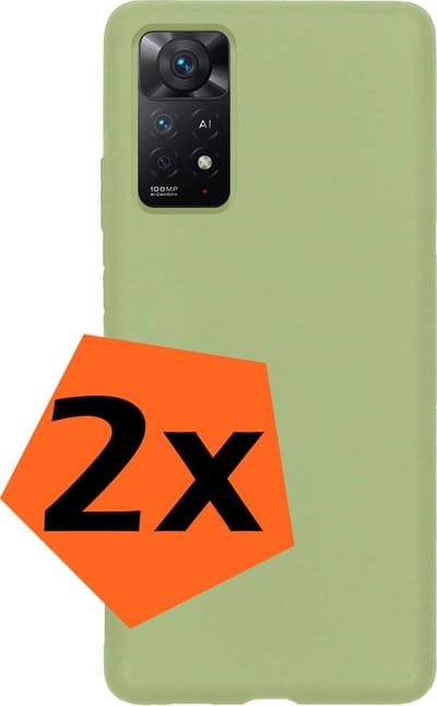Hoes - 2 Stuks - Geschikt voor Xiaomi Redmi Note 11s - Sterk & Shockproof - Case Siliconen - Back Cover - Telefoon Hoes - Groen