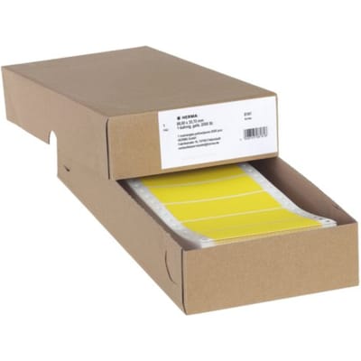 Etiket HERMA 8181 88.9x35.7mm 1-baans geel 2000 stuks