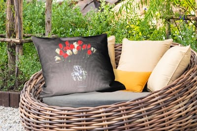 Buitenkussens - Rode - Bloemen - Tulpen - Vaas - 60x40 cm - Weerbestendig