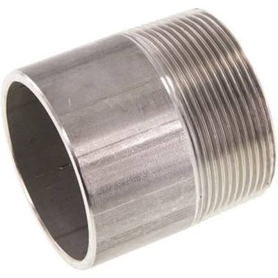 R 2'' Buitendraad x 60.3mm RVS Pijpnippel met Las uiteinde 20 Bar DIN 2982 - 60mm - FL2S-MS-ST-200R-60P3-60L