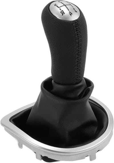 Schakelknop met afdekking - Pookknop versnellingsbak - Auto interieur tuning - Ergonomisch ontwerp - 5 snelheden - Zwart zilver