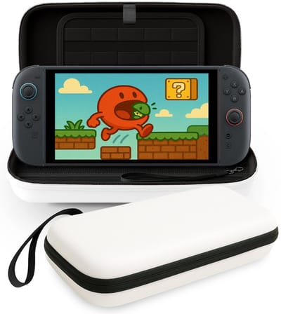 Hoes Geschikt voor Nintendo Switch 2 Case Hard Cover Bescherm Hoesje Koord - Case Geschikt voor Nintendo Switch 2 Hoes - Wit