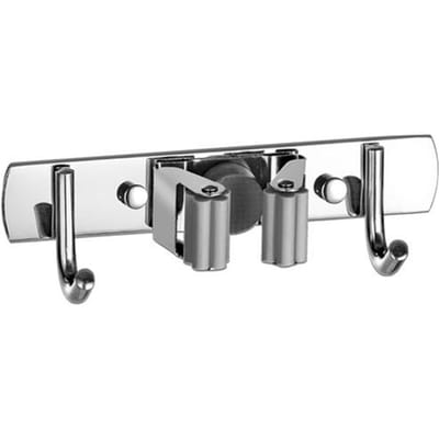Wandmontage Mop Organizer Houder Bezemhaak RVS Opberghaak Keuken Badkamer Organisatie Accessoires gray