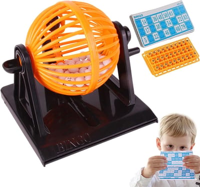 Bingo Speelset - Loterijspel Kooi - Familie Spelletjes - Inclusief 90 Ballen - 23 x 16 x 13 cm