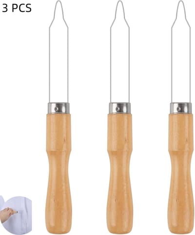 3 stuks - Knoophaken – Knoophaak - voor het dichtknopen van overhemden, jassen en jurken - ideaal hulpmiddel bij artritis en beperkte handvaardigheid - bruin - 16×2cm