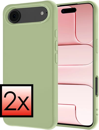 Hoesje - 2 Stuks - Geschikt voor Apple iPhone Air - Sterk & Shockproof - Case Siliconen - Back Cover - Telefoon Hoes - Groen